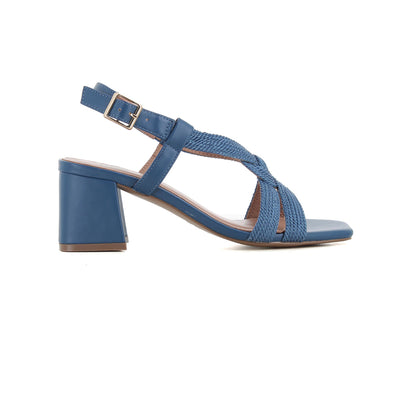 Sandalias de tacón cuadrado de mujer Bibi Lou en color azul marino metalizado 850Z94HG 