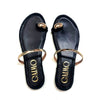 Sandalia Dedo Oro/negro