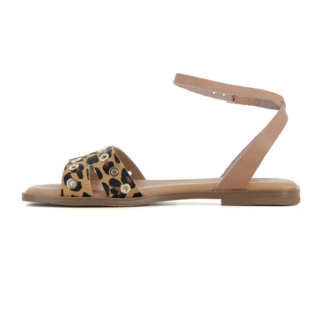 Sandalia Taupe/leopardo