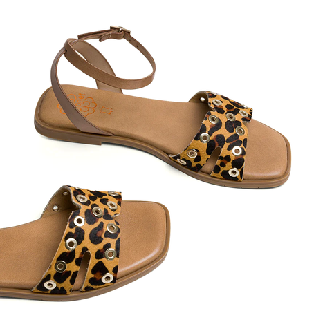 Sandalia Taupe/leopardo