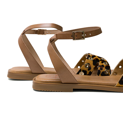 Sandalia Taupe/leopardo