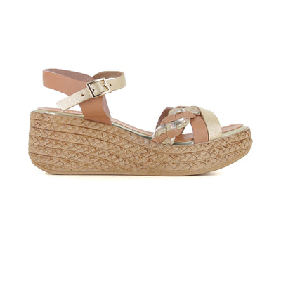 Sandalia Taupe/oro