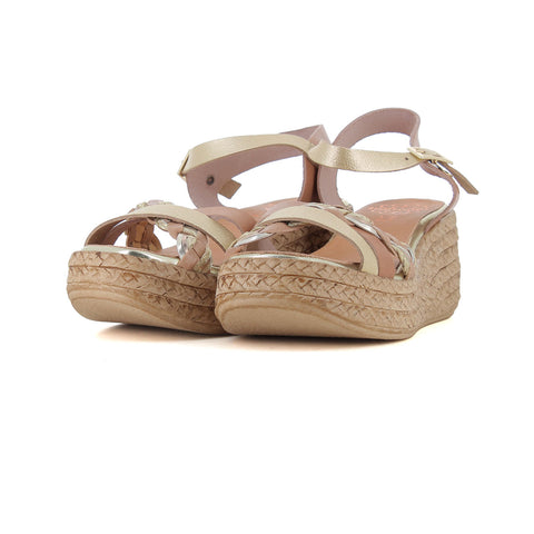 Sandalia Taupe/oro
